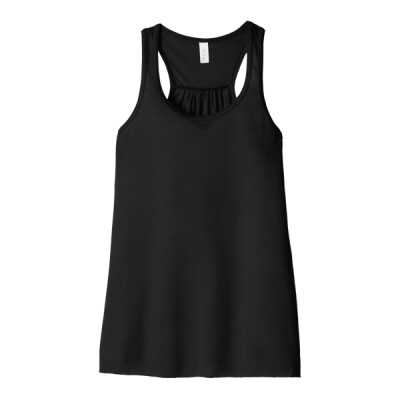 Ladies Flowy Racerback Tank - Black Thumbnail